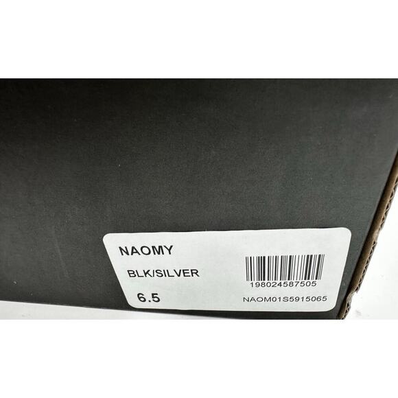 Betsey Johnson Naomi Black Silver Rhinestone Knee High Boots 6.5 New In Box - Picture 6 of 7